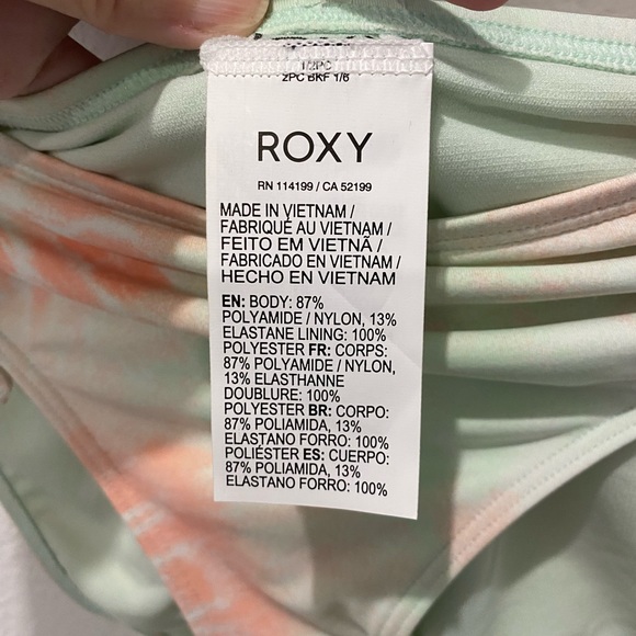 Roxy Juniors Nautilus Peach Tie Dye Hipster Bikini Bottoms - L - Picture 8 of 10